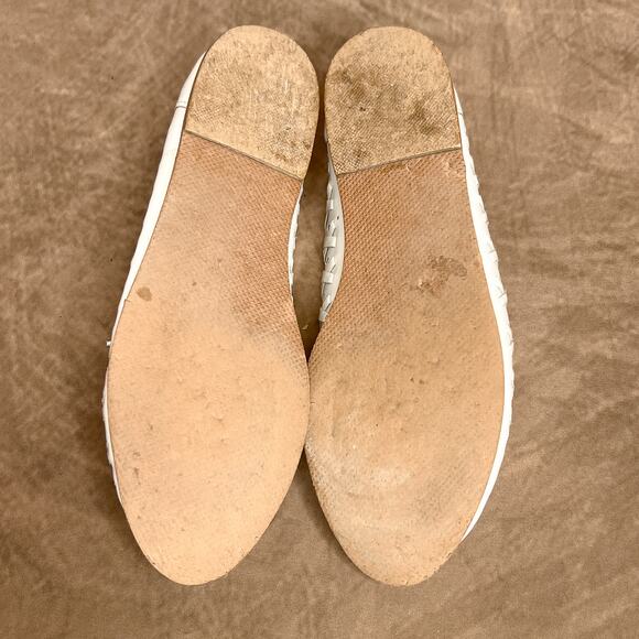 Vintage 80s Coasters White Leather Lace Up Flats Accent Stitching Women's 8.5 - Picture 4 of 9